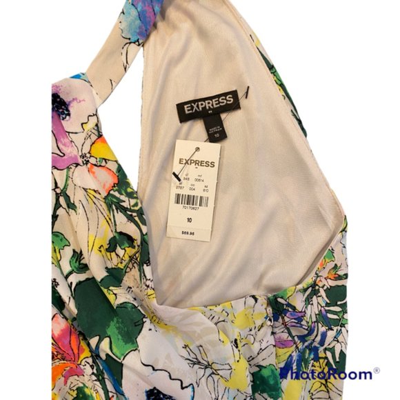 Express Neon Floral Sundress Large NEW - Picture 6 of 6